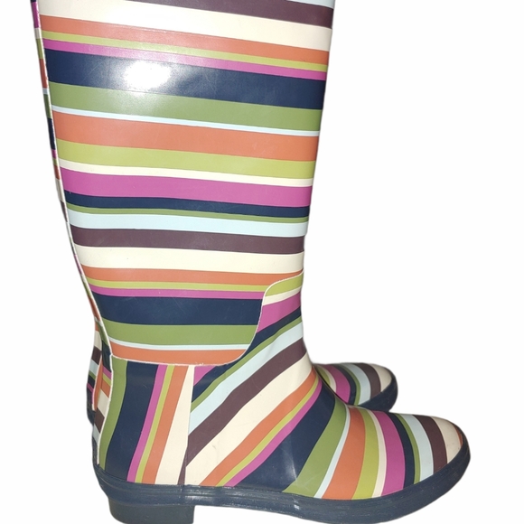 Coach Pammie strip rain boots size 7